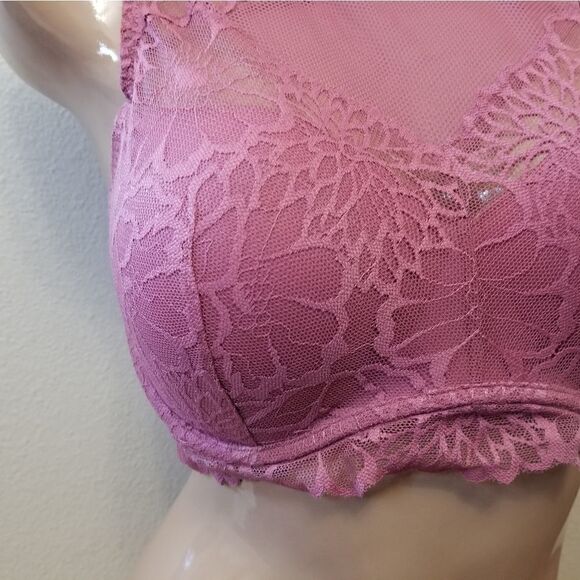 PINK Victoria's Secret Purple Push Up High Neck Bralette - Picture 3 of 9